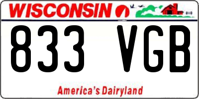 WI license plate 833VGB