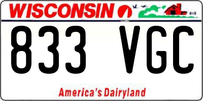 WI license plate 833VGC