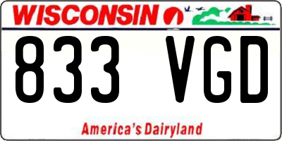 WI license plate 833VGD
