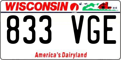 WI license plate 833VGE
