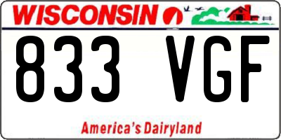 WI license plate 833VGF