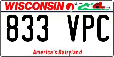 WI license plate 833VPC
