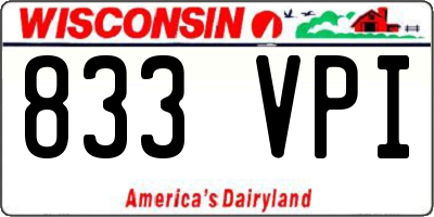 WI license plate 833VPI
