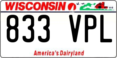WI license plate 833VPL
