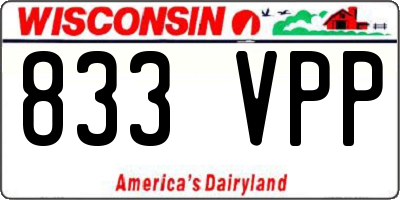 WI license plate 833VPP