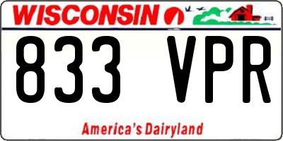 WI license plate 833VPR