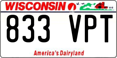 WI license plate 833VPT