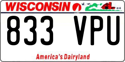 WI license plate 833VPU