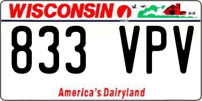 WI license plate 833VPV