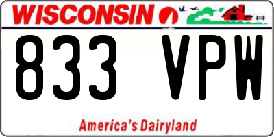 WI license plate 833VPW