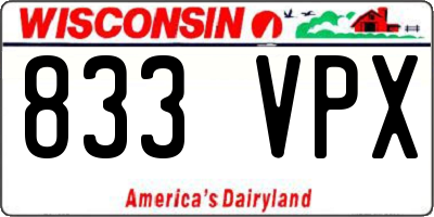 WI license plate 833VPX