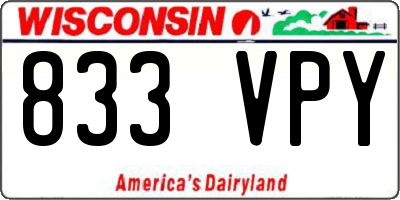 WI license plate 833VPY