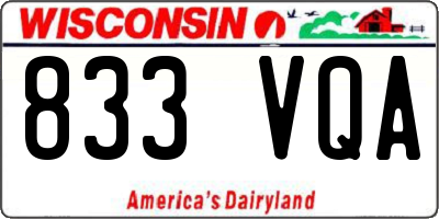 WI license plate 833VQA