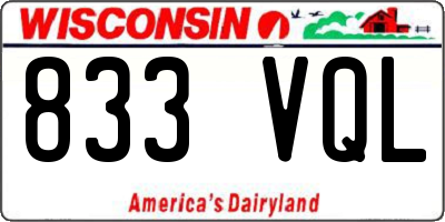 WI license plate 833VQL