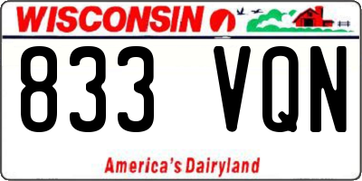WI license plate 833VQN