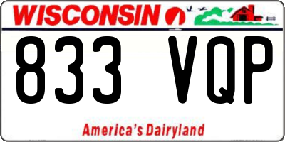 WI license plate 833VQP