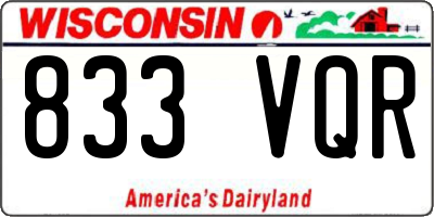 WI license plate 833VQR