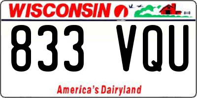 WI license plate 833VQU