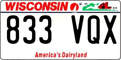 WI license plate 833VQX