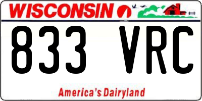 WI license plate 833VRC