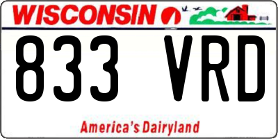 WI license plate 833VRD