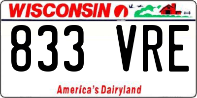WI license plate 833VRE