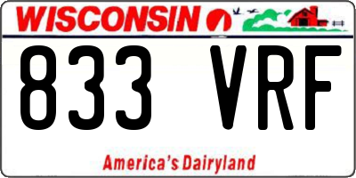 WI license plate 833VRF