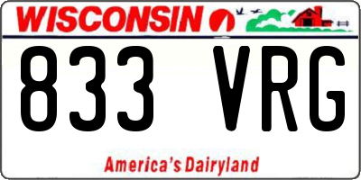 WI license plate 833VRG