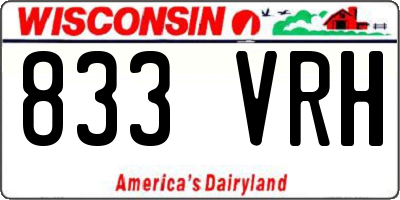 WI license plate 833VRH
