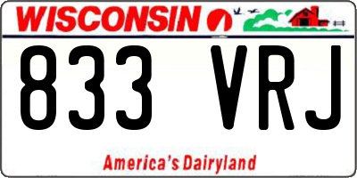 WI license plate 833VRJ