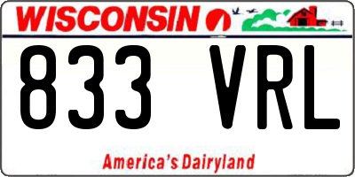 WI license plate 833VRL
