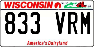 WI license plate 833VRM