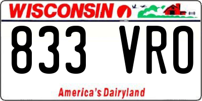 WI license plate 833VRO