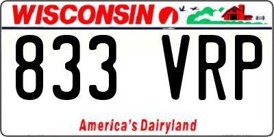 WI license plate 833VRP