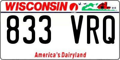 WI license plate 833VRQ