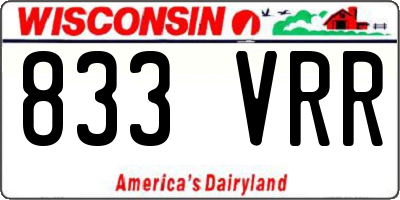 WI license plate 833VRR