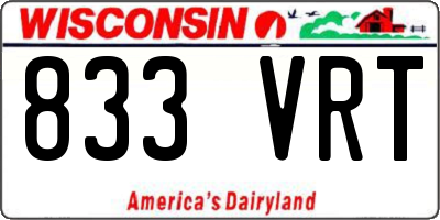 WI license plate 833VRT