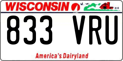 WI license plate 833VRU