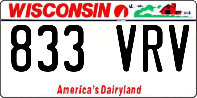 WI license plate 833VRV