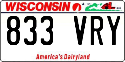 WI license plate 833VRY