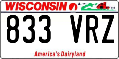 WI license plate 833VRZ