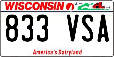 WI license plate 833VSA