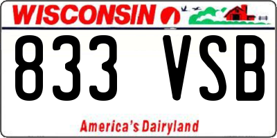 WI license plate 833VSB