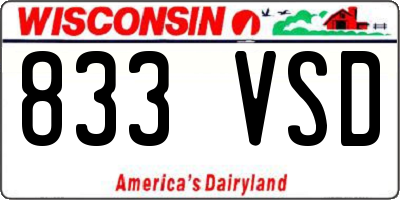 WI license plate 833VSD