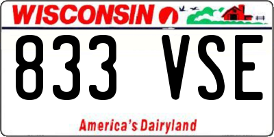 WI license plate 833VSE