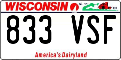 WI license plate 833VSF