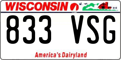 WI license plate 833VSG