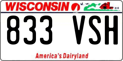 WI license plate 833VSH