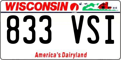 WI license plate 833VSI