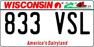 WI license plate 833VSL